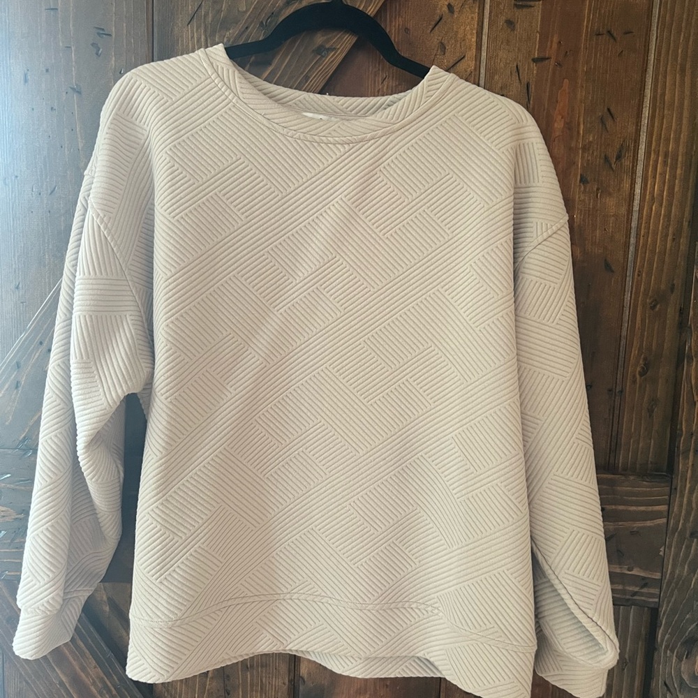 Women's Cream Textured Sweater